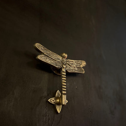 Antique Gold Dragonfly Door Knocker
