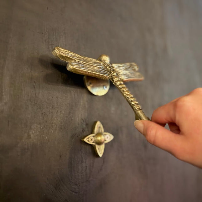 Antique Gold Dragonfly Door Knocker