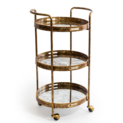 Antique Gold Drinks Trolley - New