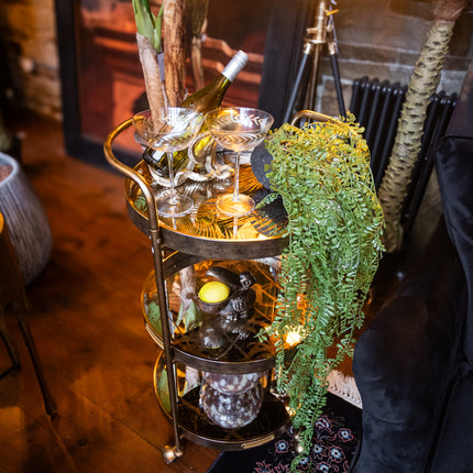 Antique Gold Drinks Trolley - New