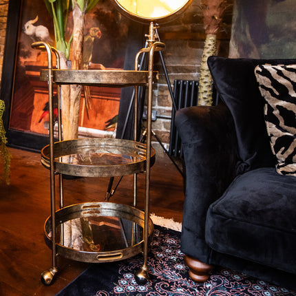 Antique Gold Drinks Trolley - New