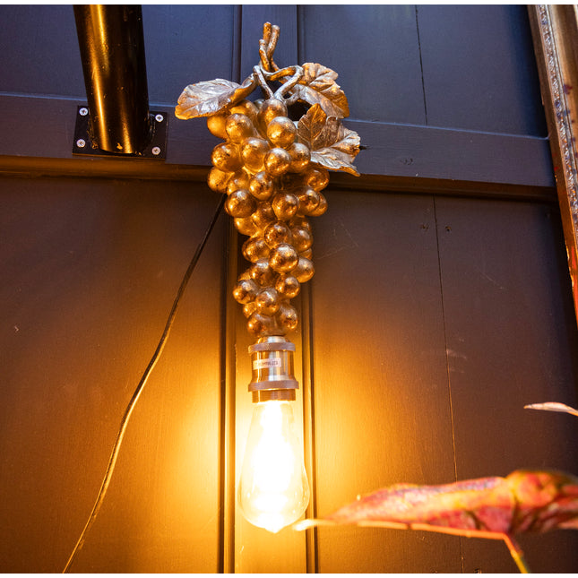 Antique Gold Grape Vine Wall Lamp