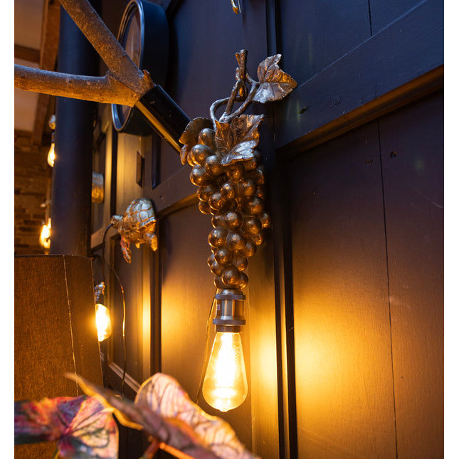 Antique Gold Grape Vine Wall Lamp