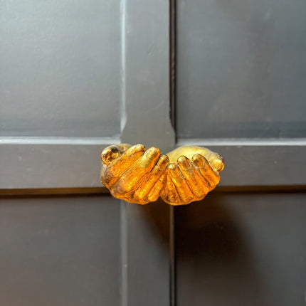 Antique Gold Hands Storage Bowl Wall Mounted
