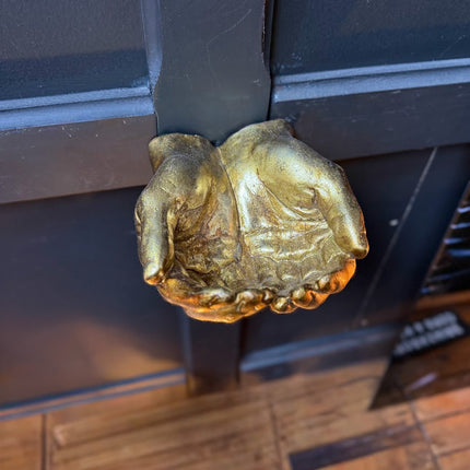 Antique Gold Hands Storage Bowl Wall Mounted