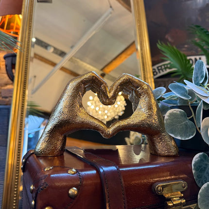 Antique Gold Heart Hands Ornament