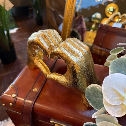 Antique Gold Heart Hands Ornament