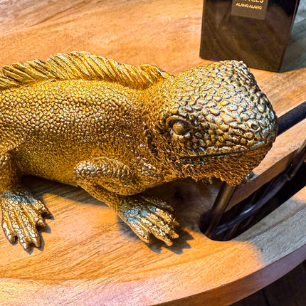 Antique Gold Iguana Table Lamp