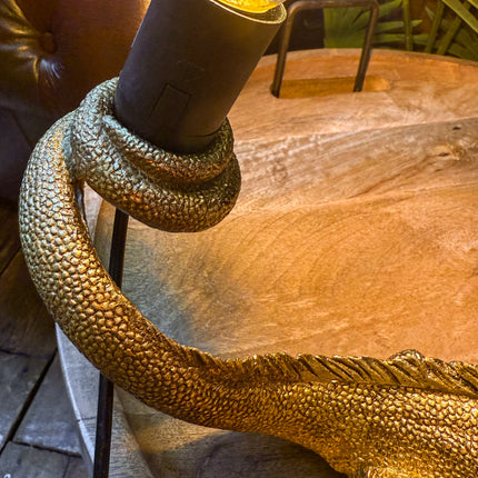 Antique Gold Iguana Table Lamp