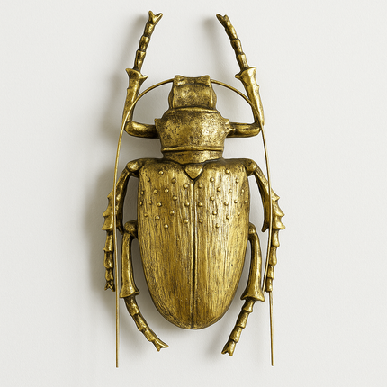Antique Gold Large Wall Hanging Beetle