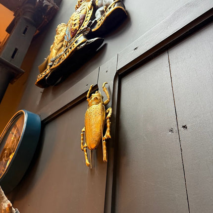 Antique Gold Large Wall Hanging Beetle