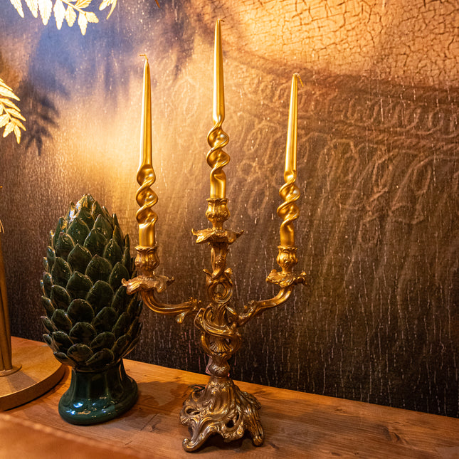 Antique Gold Ornate Candelabra