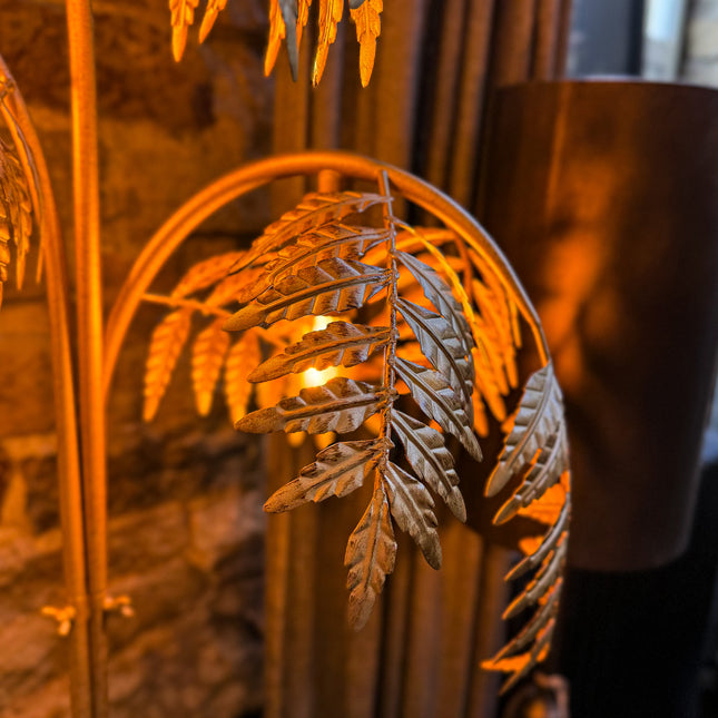 Antique Gold Palm Leaf Table Lamp