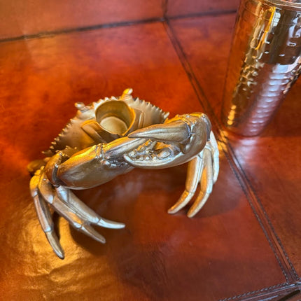 Antique Gold Thirsty Crab Wine Bottle Holder