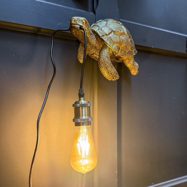 Antique Gold Turtle Wall Lamp