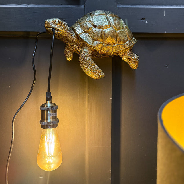 Antique Gold Turtle Wall Lamp