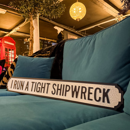 Antique Wooden 'Shipwreck' Sign