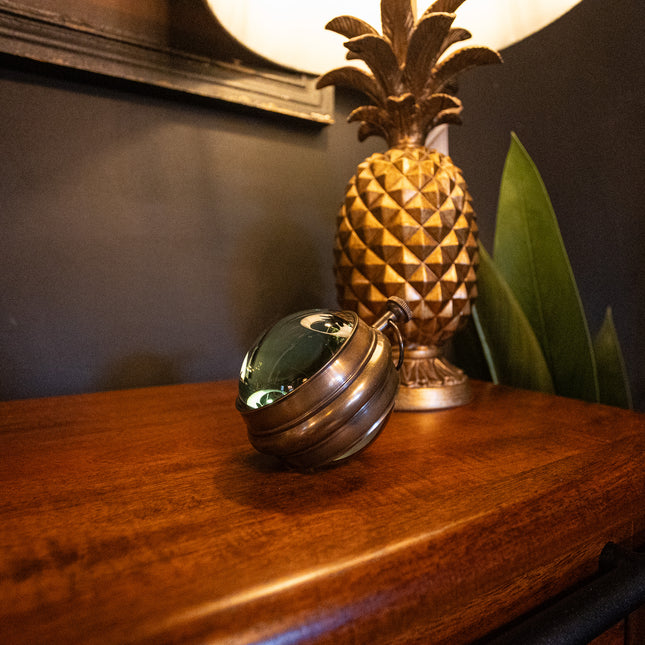 Antiqued Brass Table Clock