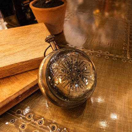 Antiqued Brass Table Clock