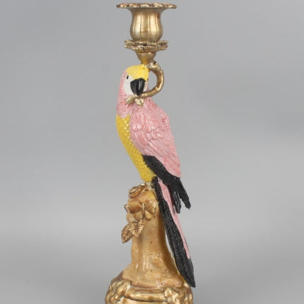 Antiqued Ornate Parrot Candle Holder
