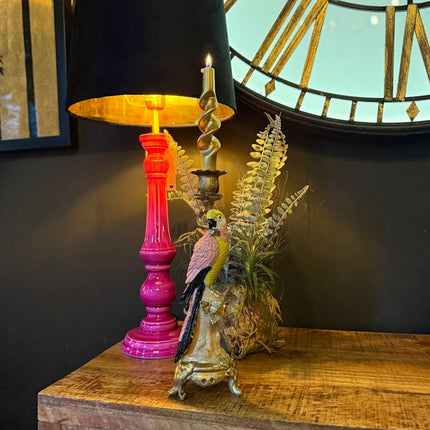 Antiqued Ornate Parrot Candle Holder