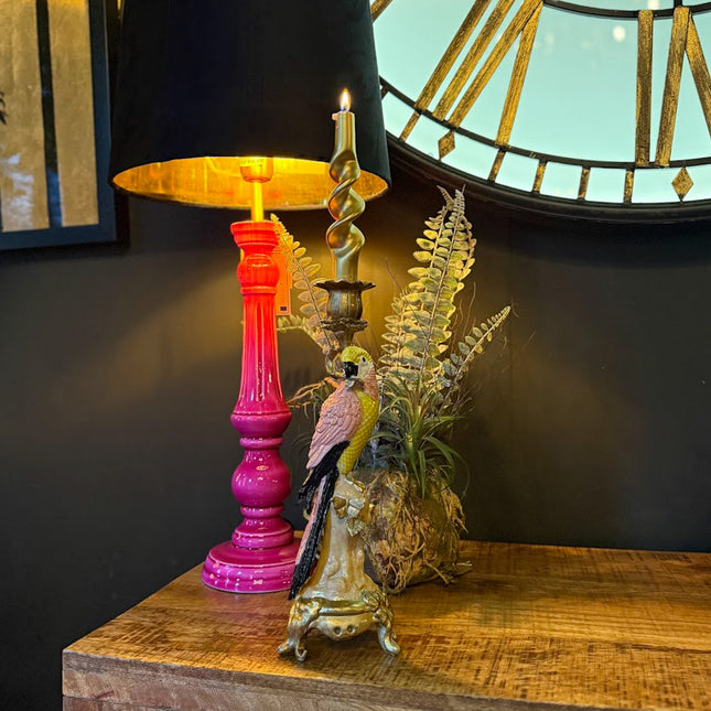 Antiqued Ornate Parrot Candle Holder