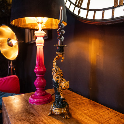 Antiqued Ornate Tiger Candle Holder