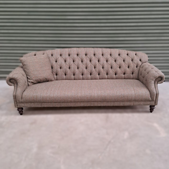 Arbroath Tetrad Grand 4 Seater Sofa in Loden Herringbone & Comanche Timber - Clearance