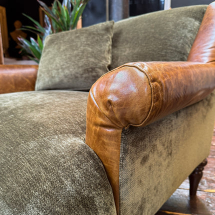 Armitage Armchair in Saddle Leather and Derwent Olive - Clearance