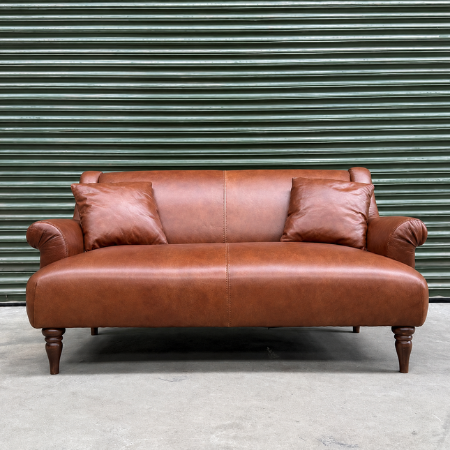 Armitage 2 Seater Sofa in Brandy Leather - Ex Display