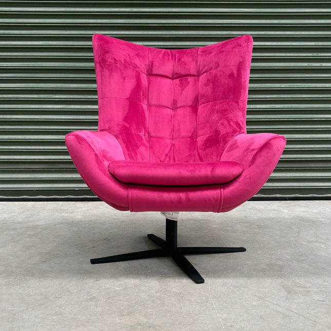 Austin Egg Chair in Cerise Plush Velvet - Ex Display