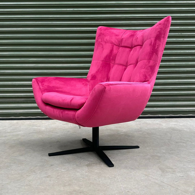 Austin Egg Chair in Cerise Plush Velvet - Ex Display