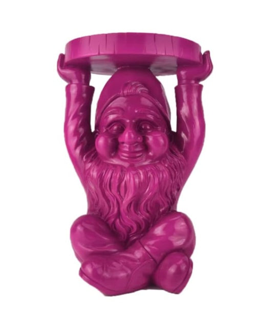 Electric Pink Gnome With A Trunk Slice Side
