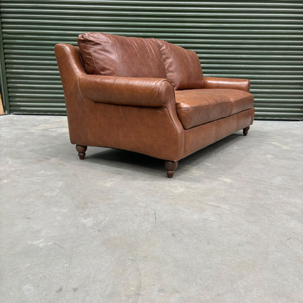 Benji 3.5 Seater Sofa in Brandy Leather - Ex Display