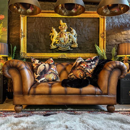 Balmoral 2 Seater Chesterfield in Hand Antiqued Buffalo Leather - Factory Seconds