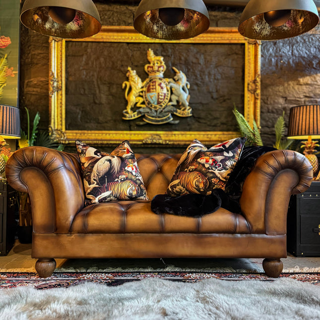 Balmoral 2 Seater Chesterfield in Hand Antiqued Buffalo Leather - Factory Seconds