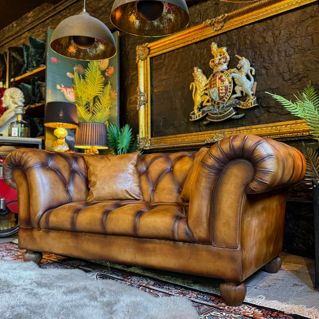 Balmoral Chesterfield in Hand Antiqued Buffalo Leather - (Various Sizes) - Factory Seconds