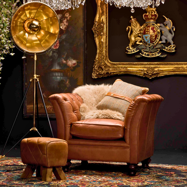 Banbury Chesterfield Armchairs in Leather