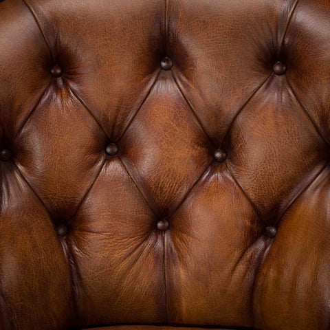 Beaton Tetrad Chesterfield Chair in Hand Antiqued Buffalo Leather