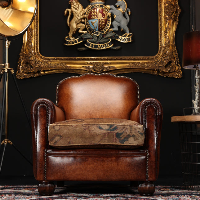 Beckett Tetrad Chair in Hand Antiqued Buffalo & Old Gold - Ex-Display