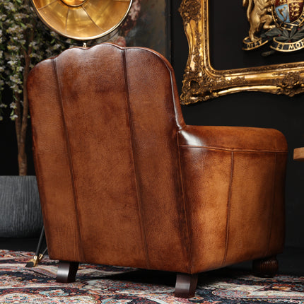 Beckett Tetrad Chair in Hand Antiqued Buffalo & Old Gold