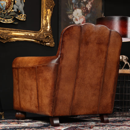 Beckett Tetrad Chair in Hand Antiqued Buffalo & Old Gold