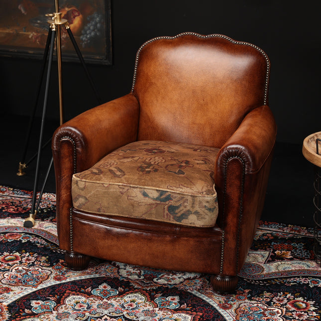 Beckett Tetrad Chair in Hand Antiqued Buffalo & Old Gold