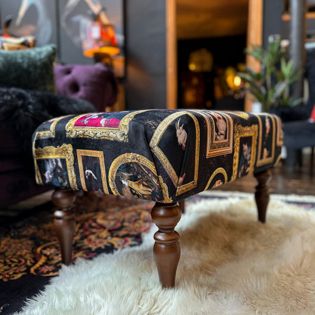 Belgravia Small Footstool in Wall Of Portraits