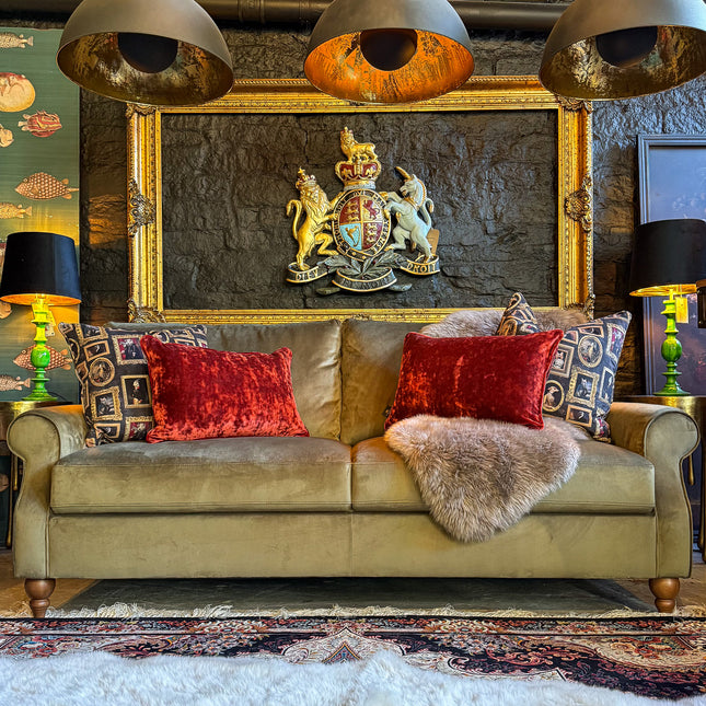 Benji in Plush Khaki Velvet - Clearance