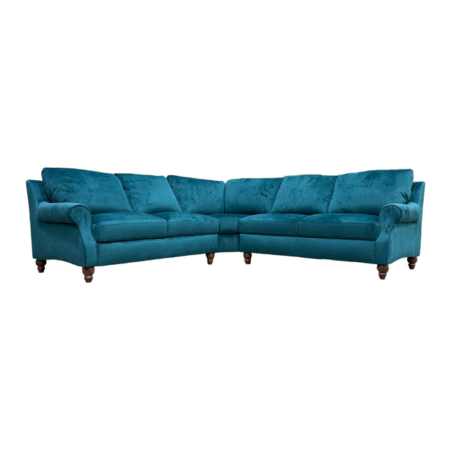 Benji in 2 Corner 2 in Plush Teal Velvet - Clearance
