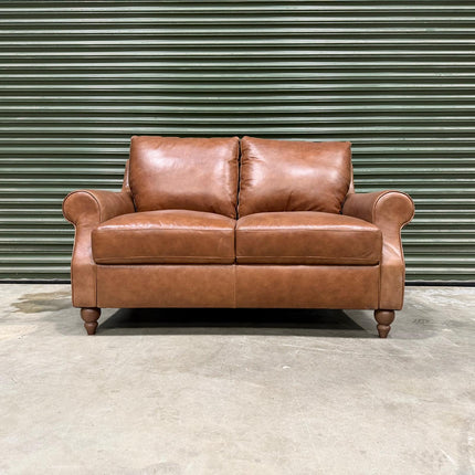 Benji 2 Seater Sofa in Brandy Leather - Ex Display (1)
