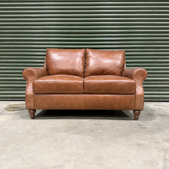 Benji 2 Seater Sofa in Brandy Leather - Ex Display (1)