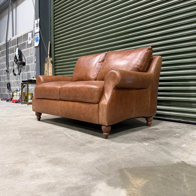 Benji 2 Seater Sofa in Brandy Leather - Ex Display (1)