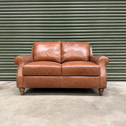 Benji 2 Seater Sofa in Brandy Leather - Ex Display (2)